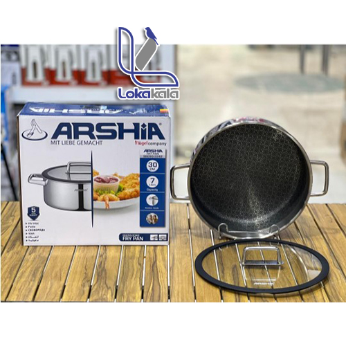  ماهیتابه دو دسته استیل ضد زنگ آرشیا مدل 3342